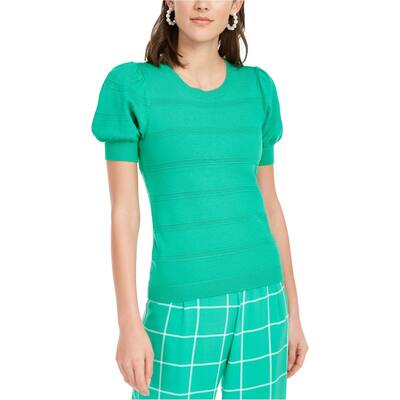 Maison Jules Womens Puff-Sleeve Pullover Sweater