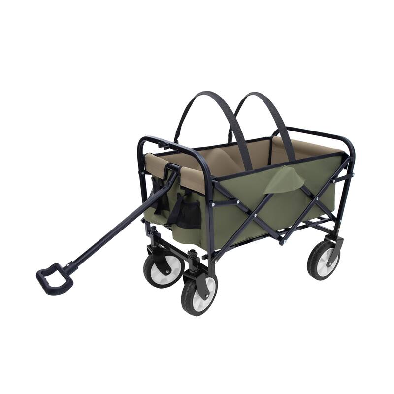 Foldable Wagon with Straps, Beach & Utility Cart, 225lb Capacity
