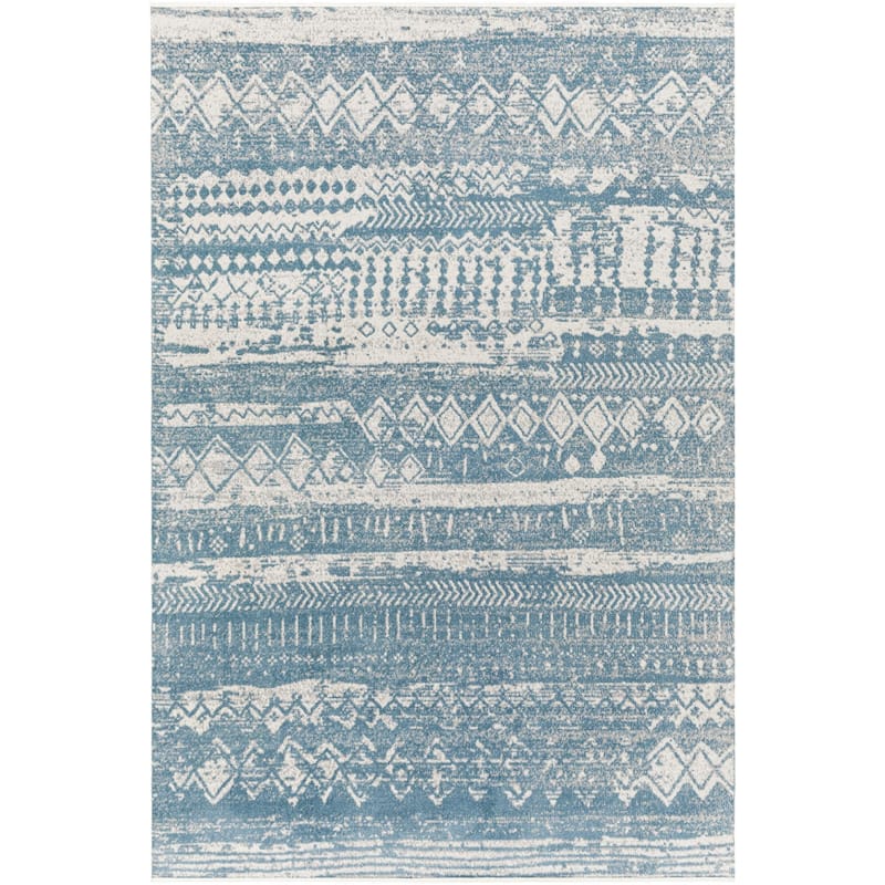 Livabliss Lavadora Vintage Washable Area Rug - 6'7" x 6'7" Round - Teal