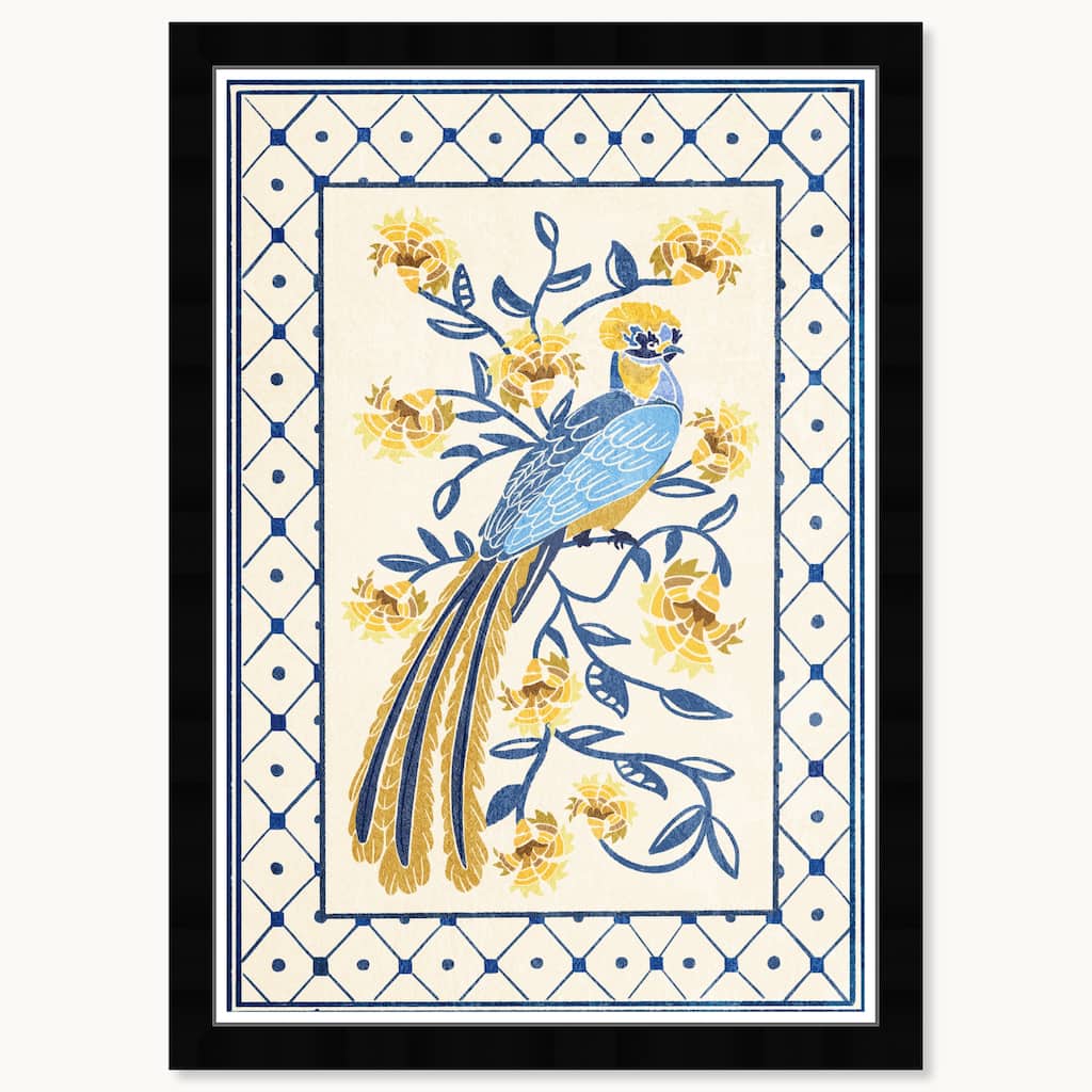 Wynwood Studio Tropical Avian Azul Framed Tropical Chinoiserie Art Prints