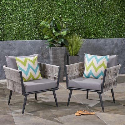 Oceanus Wicker and Aluminum Outdoor Club Chair by Christopher Knight Home