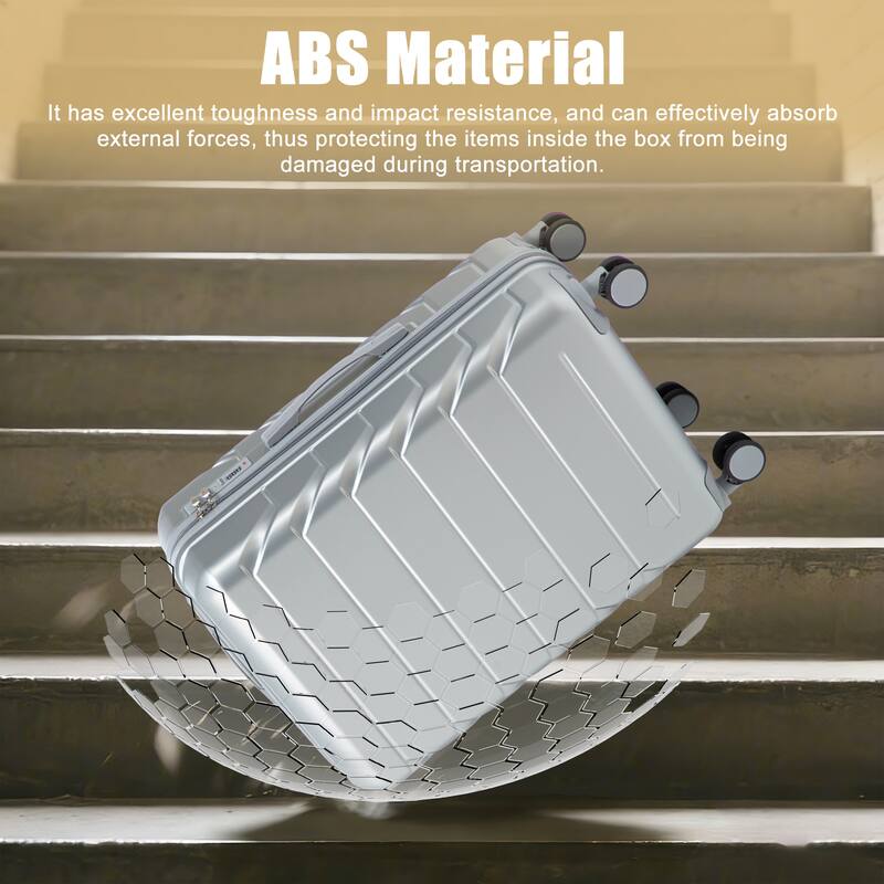 28 Inch Large Checked Luggage, Scratch Resistant Surface Four Multi-Directional Wheels, With Combination Lock and Side Hooks