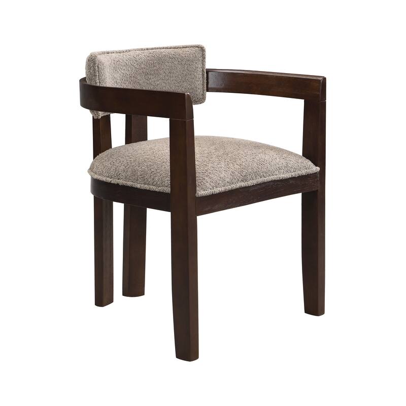 Conrad Sophisticated Modern Dining Chair With Armrest and Solid Wood Frame by Christopher Knight Home