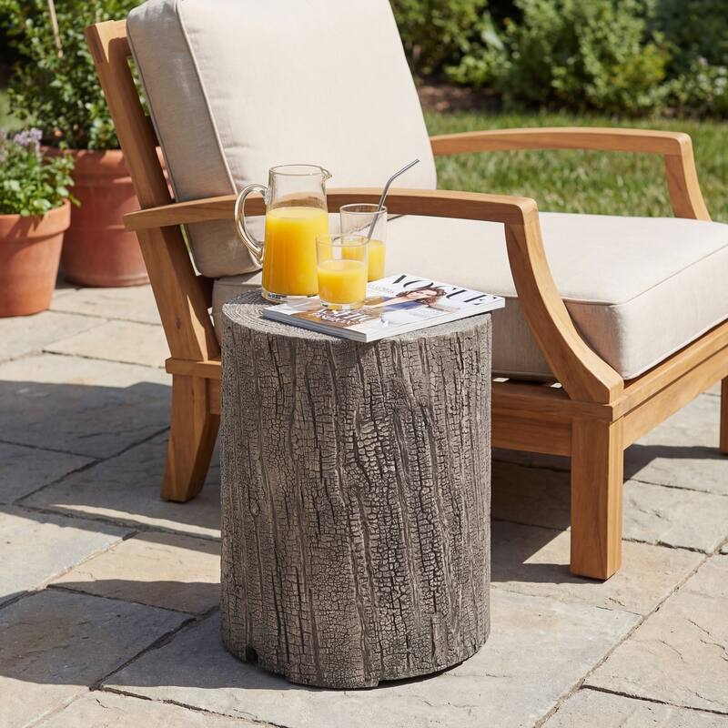 Christopher Knight Home - Mason Outdoor Patio Fire Pit and Side Table Set with Durable MGO Construction - Light Grey/Tank Holder(Only)