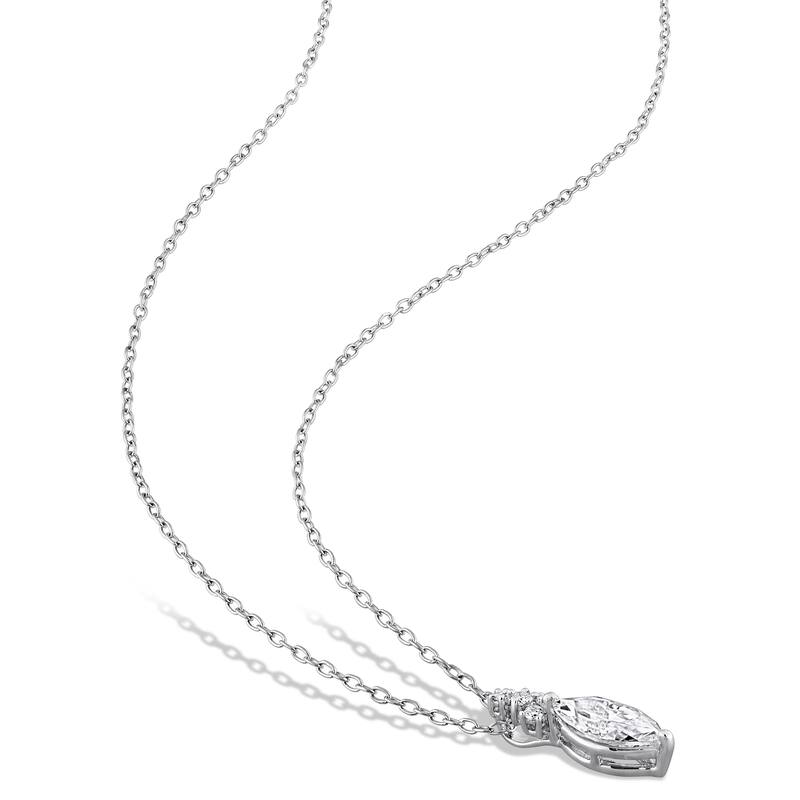 Miadora Sterling Silver Created Moissanite Necklace and Earrings Set