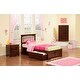 preview thumbnail 2 of 7, Mission Twin Platform Bed with Footboard and 2 Drawers in Walnut