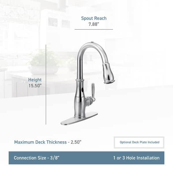 Shop Moen 7185e Brantford Single Handle Touchless Pullout Spray Kitchen Overstock 17031928