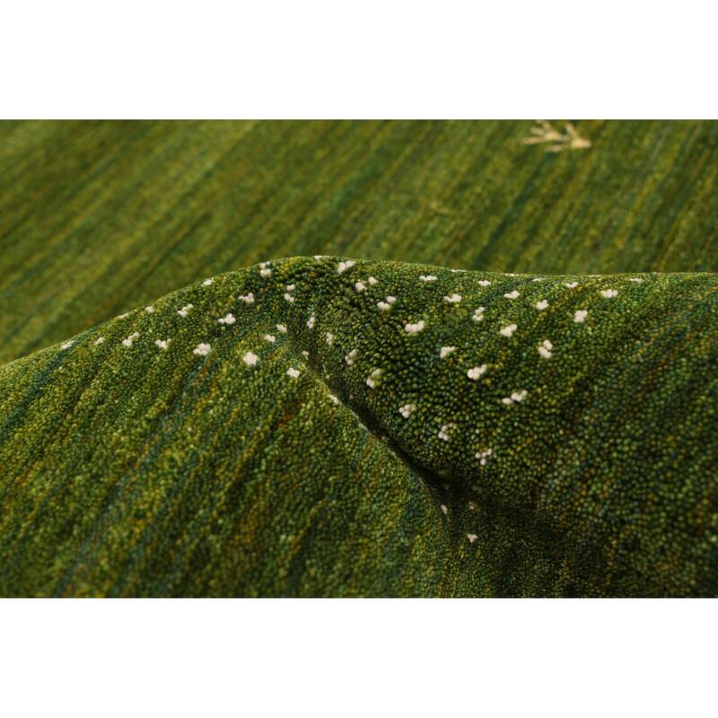 ECARPETGALLERY Hand Loomed Kashkuli Gabbeh Green Wool Rug - 5'0 x 7'11