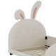 preview thumbnail 12 of 15, Twin Size Upholstered Platform Princess Bed Frame with Rabbit-Shape Headboard and Footboard Pocket for Bedroom