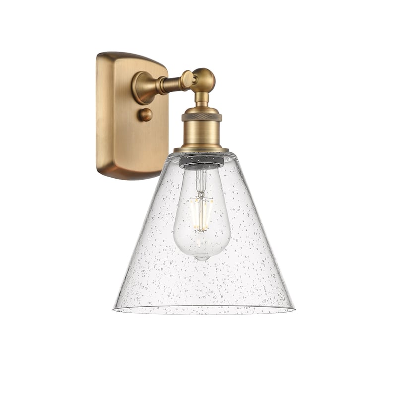 Innovations Lighting 516-1W-11-8 Berkshire Sconce Berkshire 11" Tall - Brushed Brass / Seedy