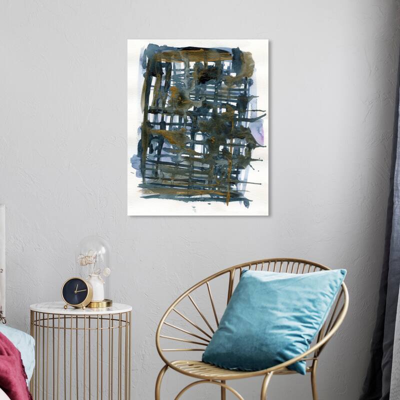 Wynwood Studio Abstract Nori Blue and Modern & Contemporary Wall Art Canvas Print - 24 x 20