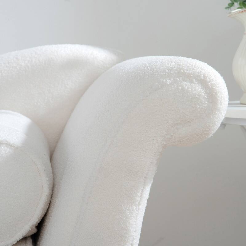 68'' Chaise Lounge Indoor, Chaise Lounge Chair with Scroll Arms and Toss Pillow