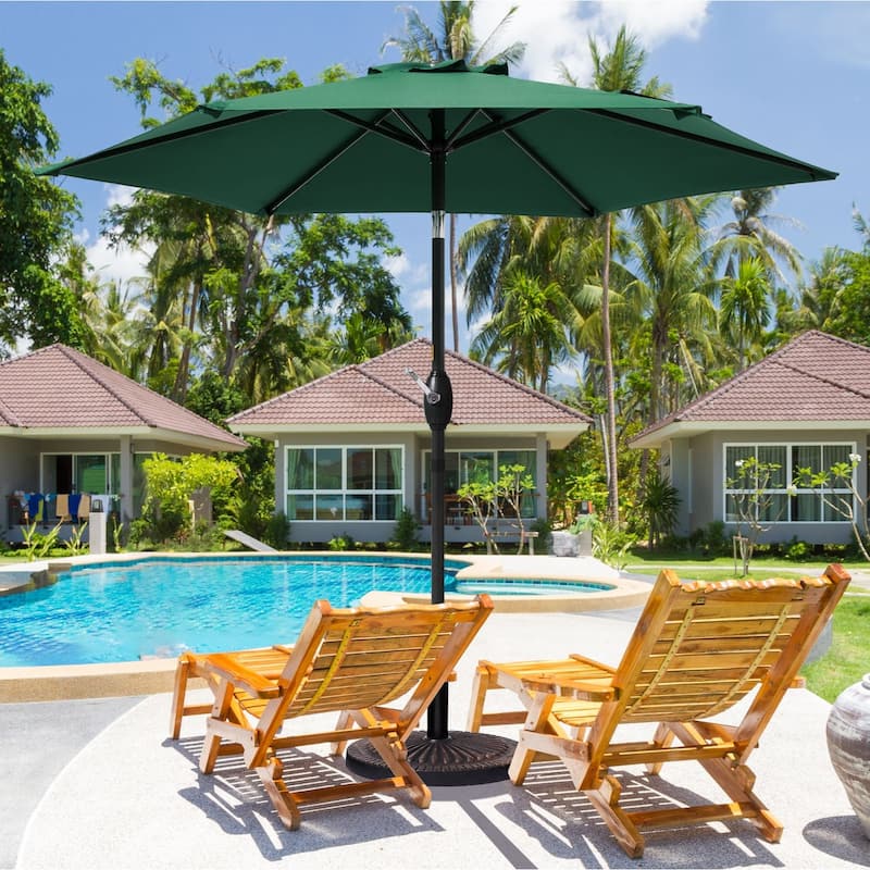 Bonosuki 7.5Ft Patio Market Umbrella Weather-Resistant Table Umbrella - Dark Green