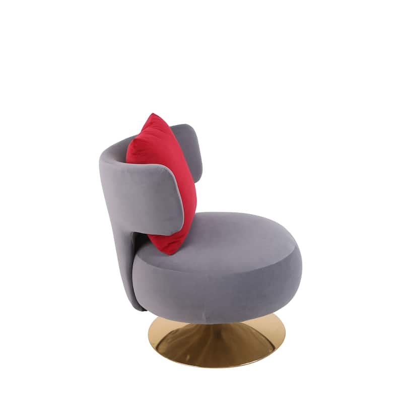 Fabric Swivel Round Barrel Chair