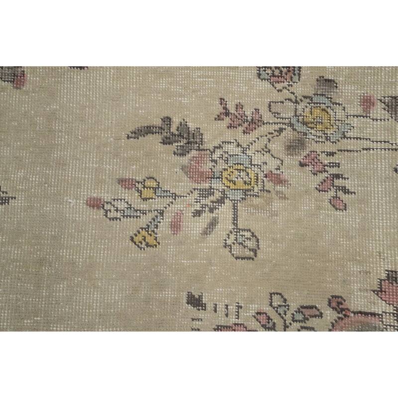 Hand Knotted Oriental 100% Wool Carpet Traditional Floral Beige & Ivories Tabriz Area Rug - 12' 3'' X 10' 0''