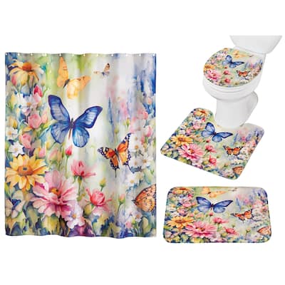 Colorful Spring Butterfly Garden 12-Piece Bathroom Set
