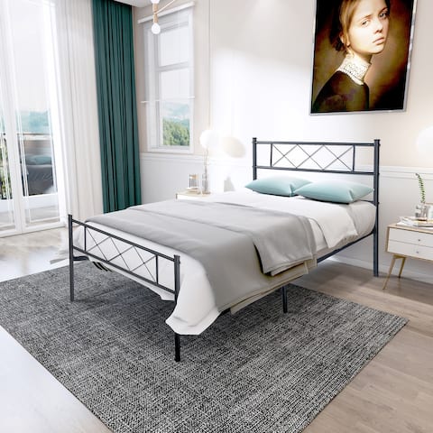 Nordic Style Twin Size Single Metal Platform Bed Frame With Headboard And Large Storage Space Under The Bed