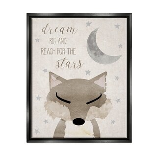 Stupell Soft Dream Big Fox Framed Floater Canvas Wall Art Design by ...