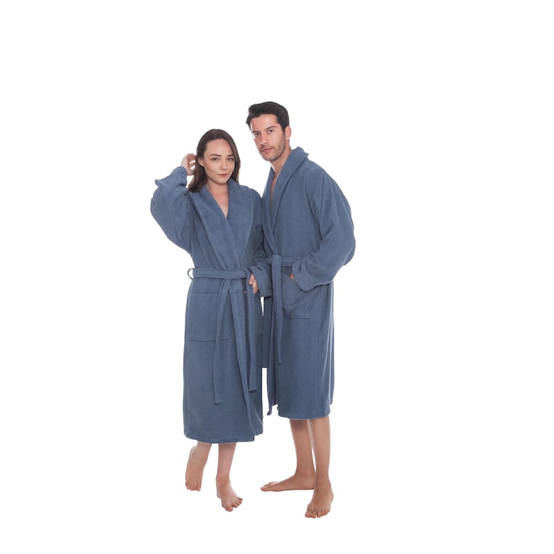 Ozan Premium Home Chevron Luxury Collection 100% Turkish Cotton Unisex Bathrobe