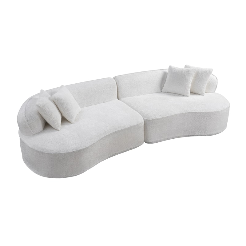 ModernCurved Sectional Sofa, Oversized Minimalist Sleeper Couch