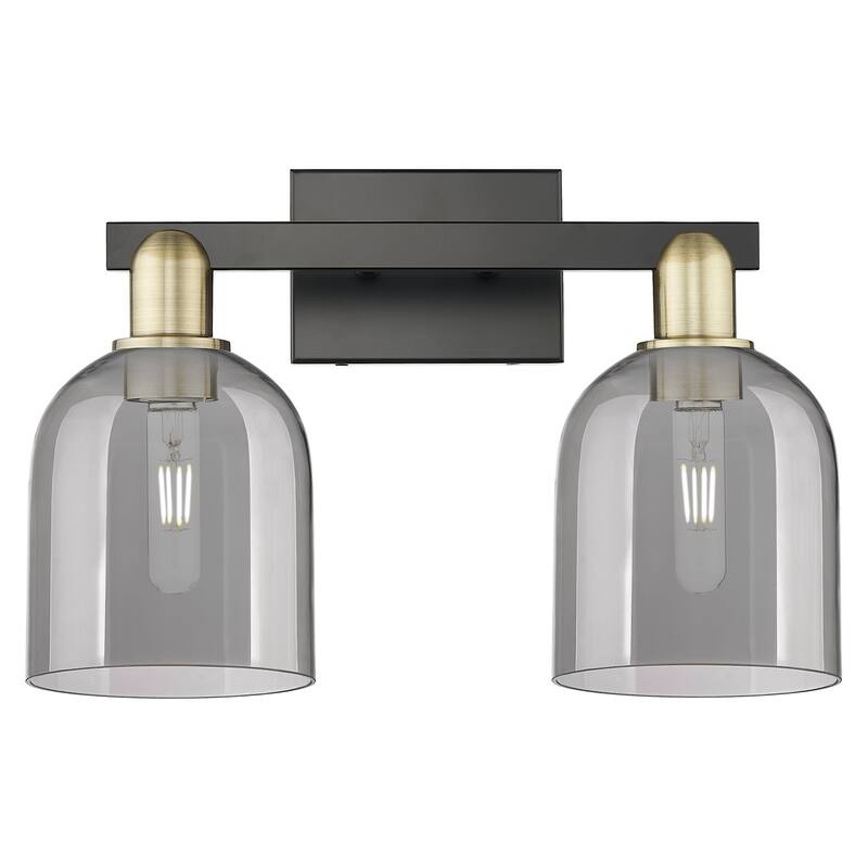 Innovations Lighting 716-2W-12-17 Bella Vanity Bella 2 Light 17" Wide - Black Antique Brass / Light Smoke