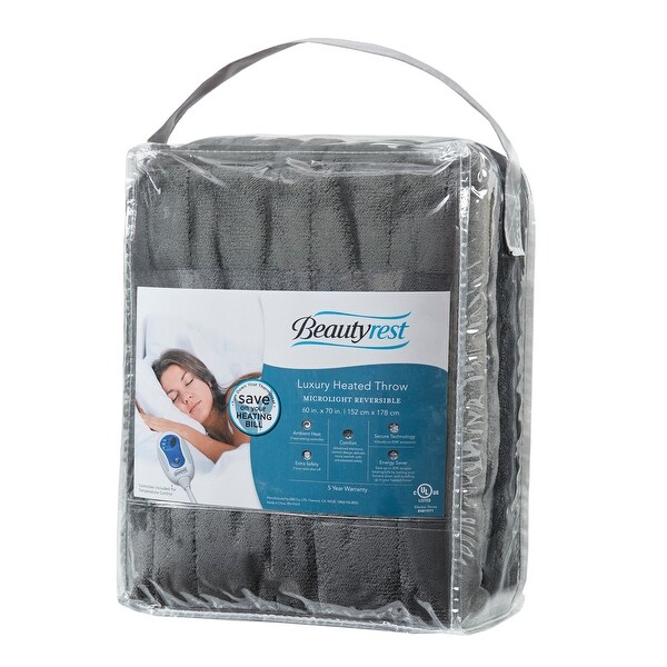 Beautyrest Heated Plush Oversized Throw On Sale Bed Bath