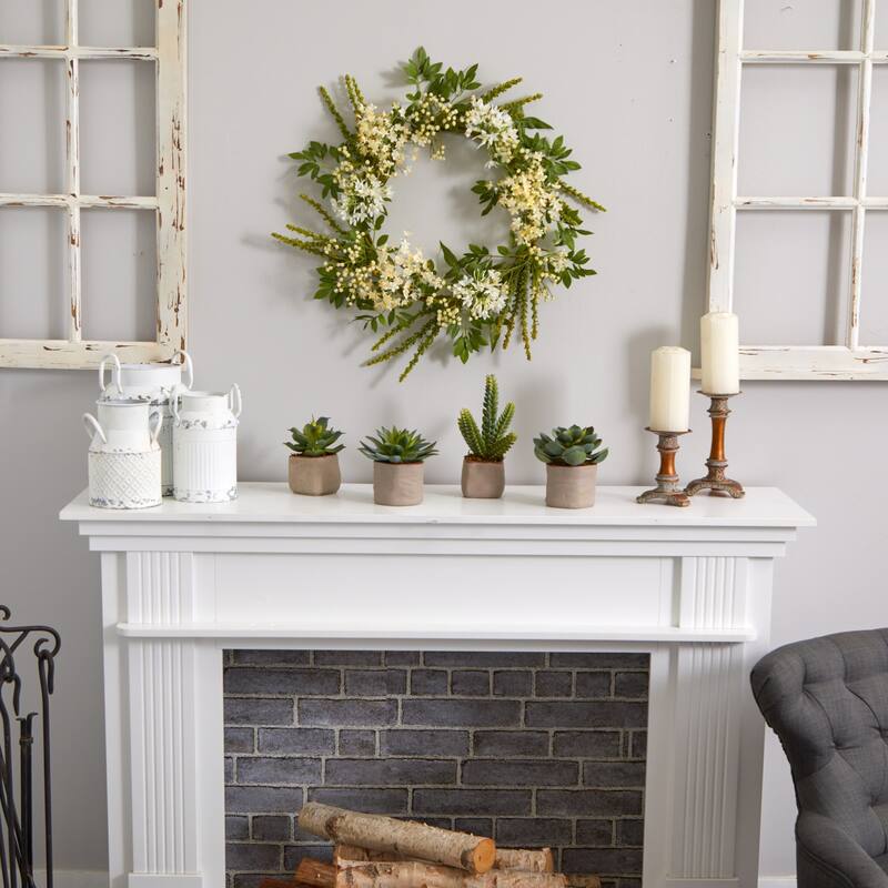 Artificial Plant with Planter 8 Inch Gothic Grace Indoor Decor - Green - 6