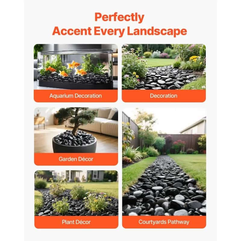 Rain Flower River Rocks Decorative Stones for Landscaping Aquarium Garden and Plant Care - 0.59-0.71 x 0.59-2.36 x 0.19-1.97 in