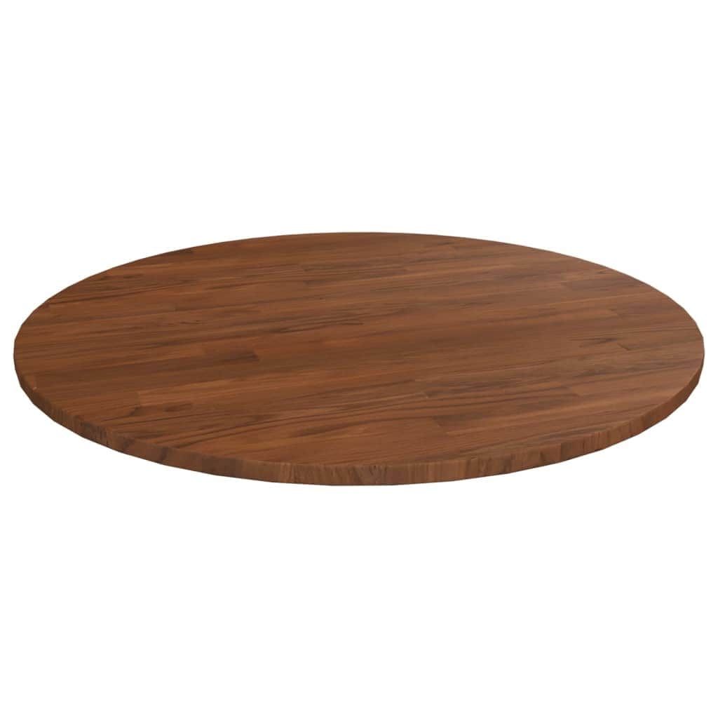 vidaXL Table Top Dark Brown Solid Oak Wood Large Durable - 31.5 x 31.5 x 0.6 in