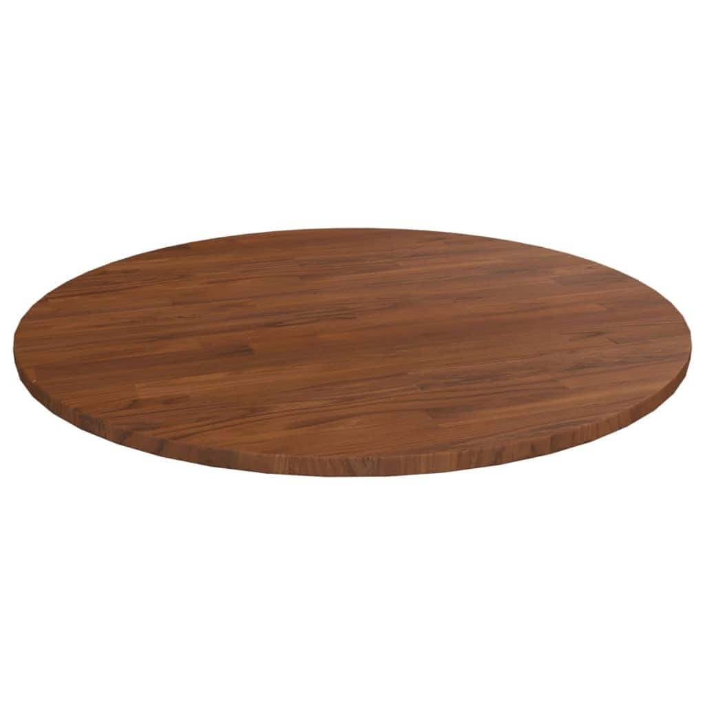 vidaXL Table Top Dark Brown Solid Oak Wood Large Durable - 31.5 x 31.5 x 0.6 in