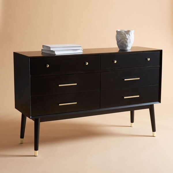 SAFAVIEH Couture Madden Retro Dresser Black Brass On Sale