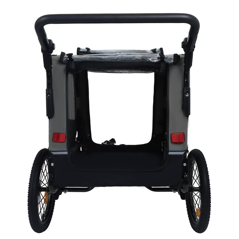 2-In-1 Bike Trailer & Push Cart For Pets-All-Terrain Wheels,Quick Release Wheel,Internal Leash,Holds Pets Up To 88 Lbs