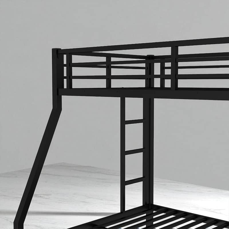 Twin over Full/Queen over Queen/Twin XL over Queen Metal Bunk Bed with Trundle, Black - Sturdy & Noise-Free