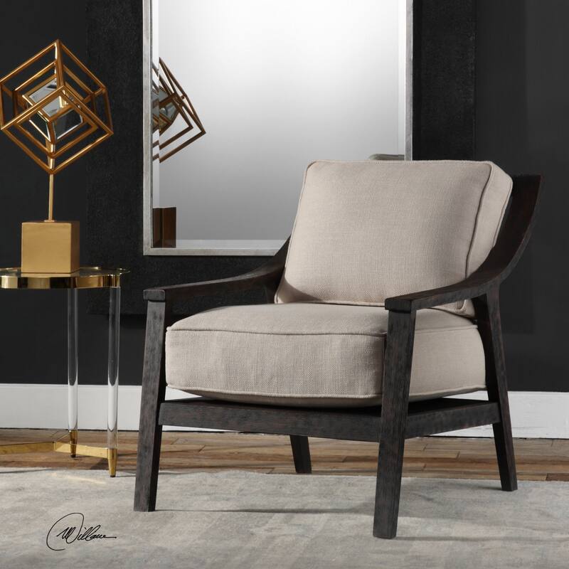Uttermost Lyle 27 1/4 Inch Wide Wood Frame Accent Chair with Fabric