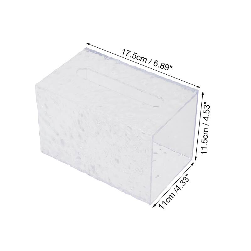 1 Pc Rectangular Glacier Pattern Tissue Box Cover for Bedroom Table Clear - MEDIUM