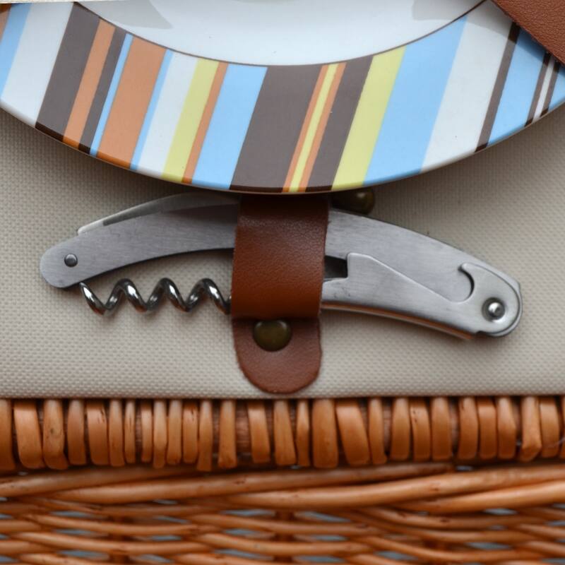 Picnic at Ascot - Willow Basket for Two with Blanket