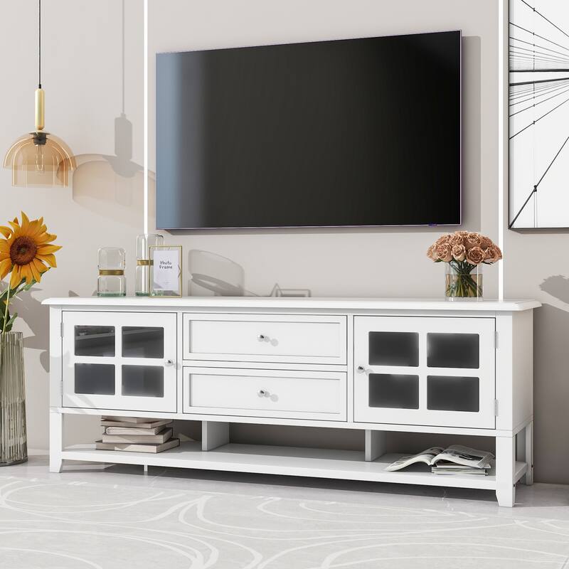 TV Stand for TVs up to 60", Entertainment Center with Multifunctional Storage Space