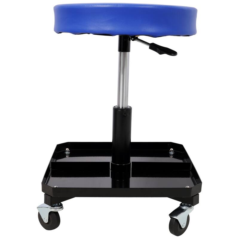 250 LBS Rolling Pneumatic Creeper Garage,Adjustable Mechanic Stool with Tool Tray Storage - Blue