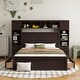 preview thumbnail 75 of 105, Modern Platform Bed with Integrated Cabinet, Trundle Bed and Drawers