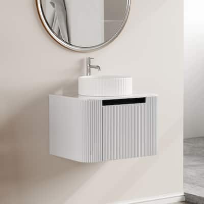 28" Modern Floating Bathroom Vanities with Sink, White