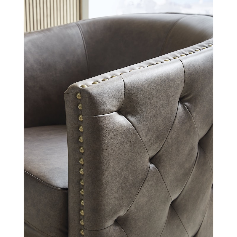 Signature Design by Ashley Brentlow Dark Brown Swivel Accent Chair - 28.75" W x 31.1" D x 31.5" H