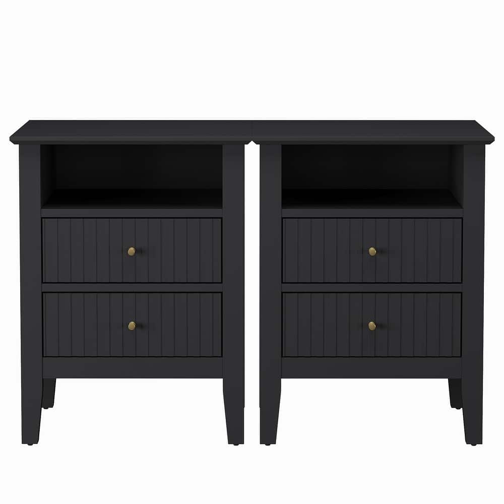 Nightstand with 2 Drawers, Set of 2