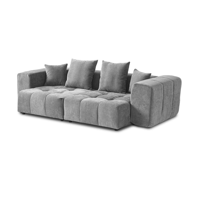 Linen Modular Sofa Modern Lounge Sectional Sofa Deep Seat Loveseat for Small Space