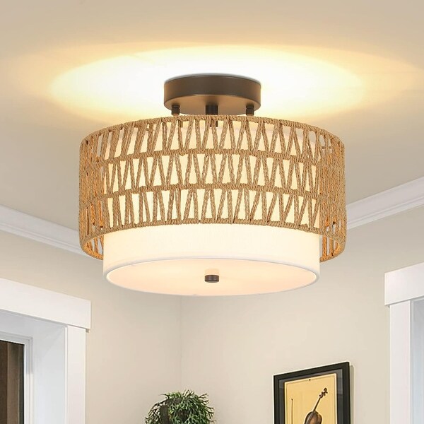 Rattan kitchen light fixture cheap
