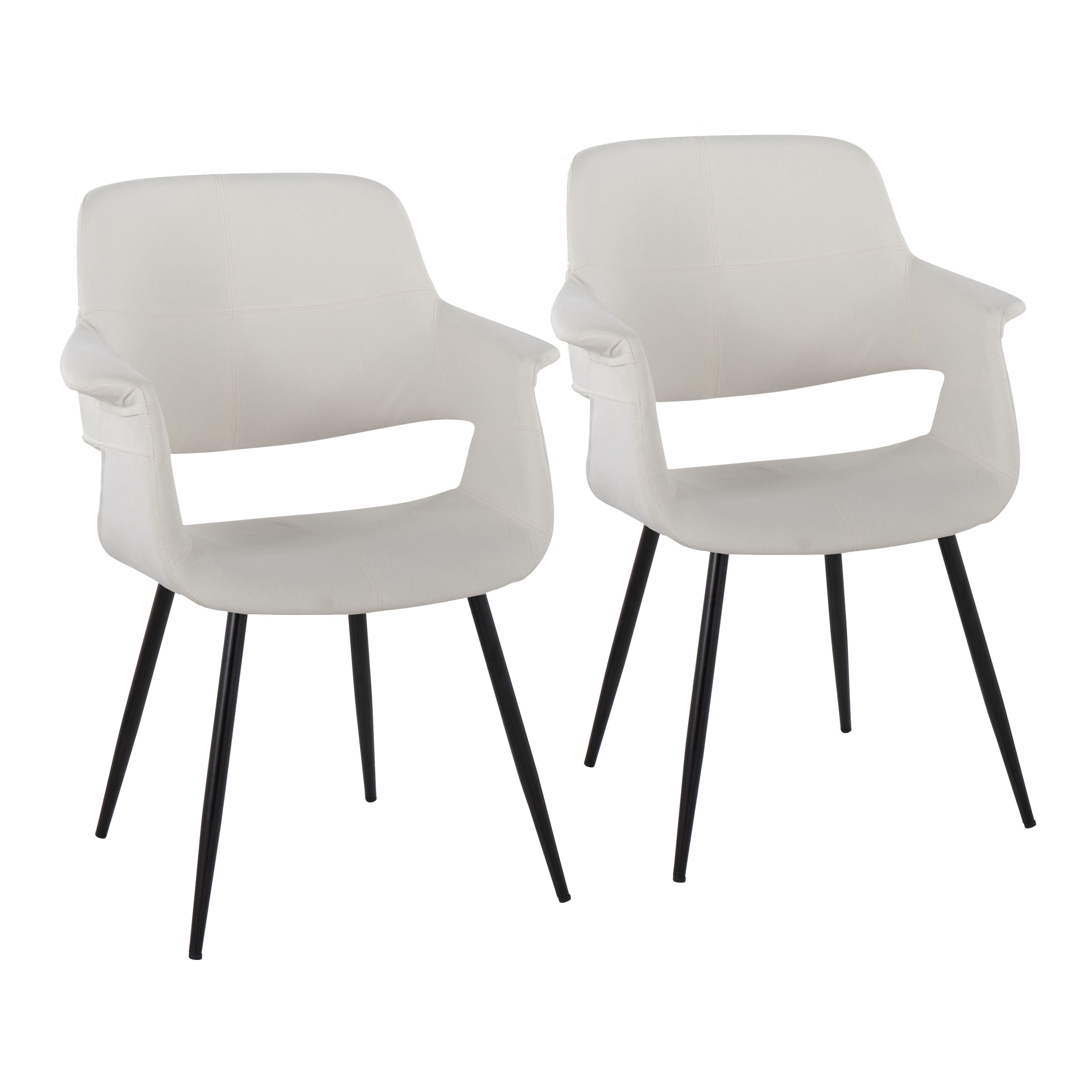 Silver Orchid Fauske Upholstered Chair with Metal Legs - Set of 2