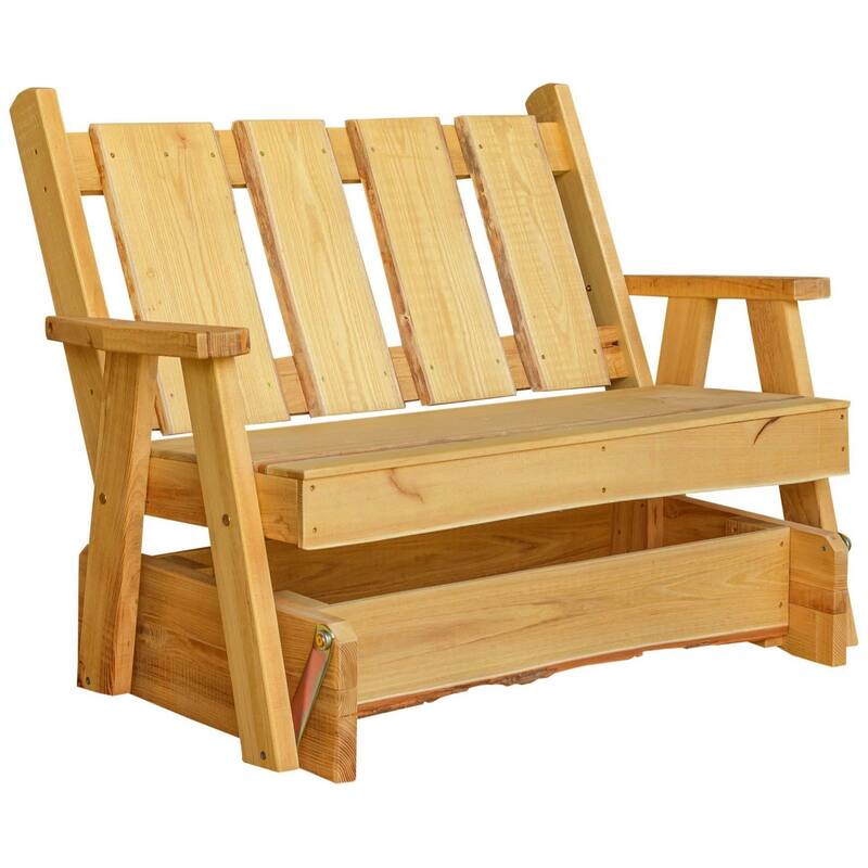 Live Edge Locust Wood 4' Timberland Glider Bench