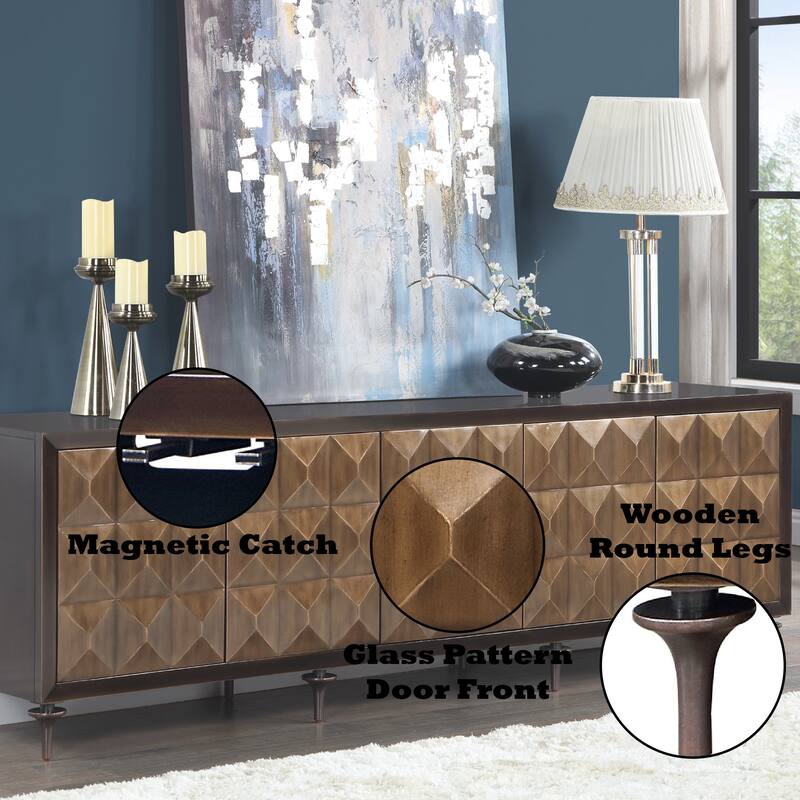 Diya Forged Bronze & Espresso Finish Console Cabinet - Brown,Espresso