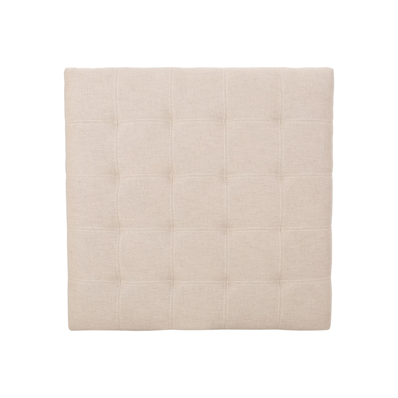 Tufted Fabric Storage Ottoman - Wheat Neutral Upholstered Solution