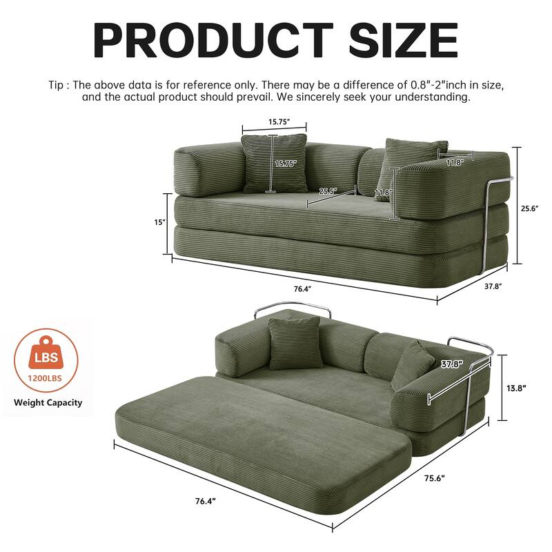 Floor Couch,Compressed Sofa,Convertible Floor Sofa Bed,Enhanced Frame stability,Comfy Couch Lounge Sleeper Bed