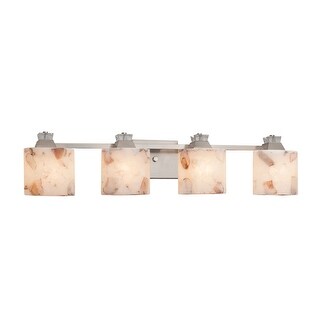 Justice Design Alabaster Rocks! Ardent 4-light Brushed Nickel Bath Bar ...